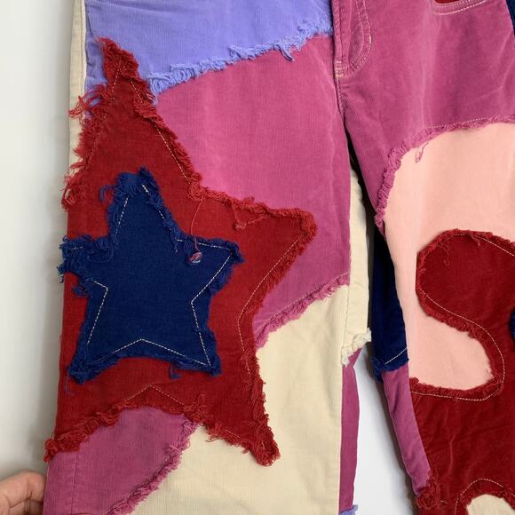 Free People Groovy Supernova Cord Wide Leg Purple Disco Jeans Size 26 - Picture 10 of 16